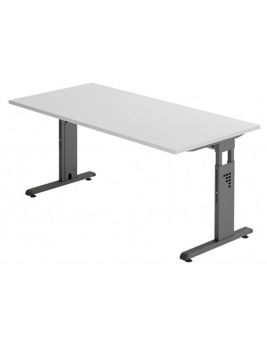 Se Hammer højdejusterbart skrivebord i stål og melamin H65 - 80 x 160 x 80 cm - Grafitgrå/Grå hos Lepong.dk