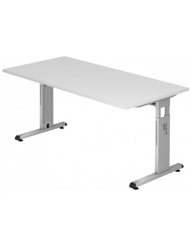 Billede af Hammer højdejusterbart skrivebord i stål og melamin H65 - 80 x 160 x 80 cm - Sølvgrå/Hvid