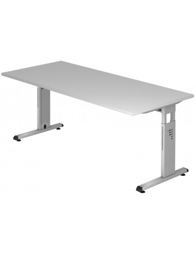 Billede af Hammer højdejusterbart skrivebord i stål og melamin H65 - 80 x 180 x 80 cm - Sølvgrå/Grå
