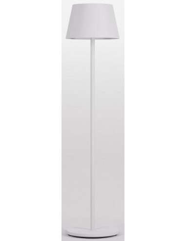 Se TESEO Trådløs udendørs gulvlampe i aluminium og polycarbonat H150 cm 1 x 10W SMD LED - Mat hvid hos Lepong.dk