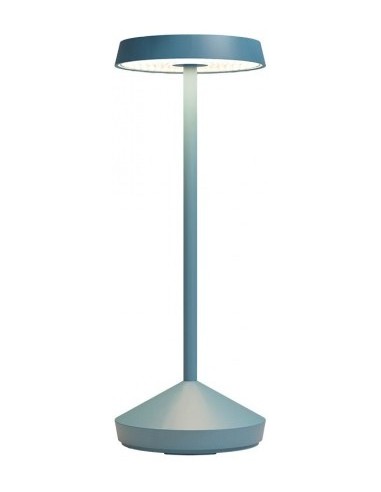 Se SOPHIE Trådløs udendørs bordlampe i aluminium H29,5 cm 1 x 2,2W SMD LED - Mat blå hos Lepong.dk