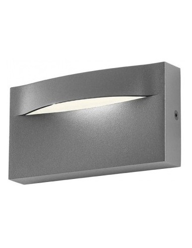 Se POLIFEMO Væglampe i aluminium og polycarbonat B13,7 cm 1 x 8W SMD LED - Mat mørkegrå hos Lepong.dk