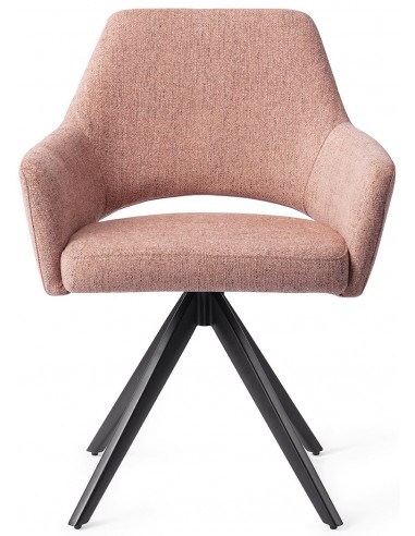 Se 2 x Yanai Rotérbare Spisebordsstole H86 cm polyester - Sort/Pink hos Lepong.dk