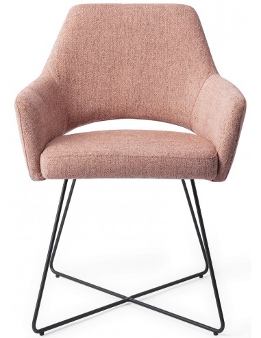 Se 2 x Yanai Spisebordsstole H86 cm polyester - Sort/Pink hos Lepong.dk