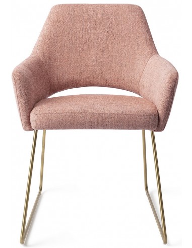 Billede af 2 x Yanai Spisebordsstole H86 cm polyester - Guld/Pink