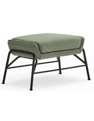 Billede af Sadira fodskammel til lænestol i metal og polyester B69 cm - Sort/Grågrøn
