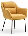 2 x Sadira spisebordsstole i metal og polyester H83 cm - Sort/Sennepsgul