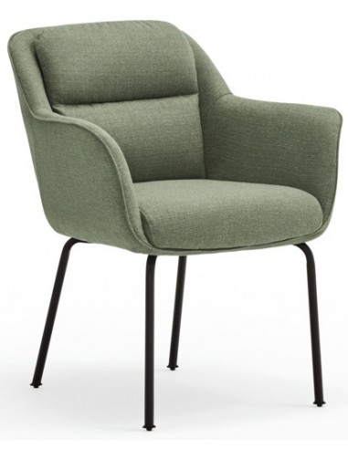 Se 2 x Sadira spisebordsstole i metal og polyester H83 cm - Sort/Grågrøn hos Lepong.dk