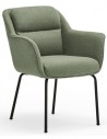 2 x Sadira spisebordsstole i metal og polyester H83 cm - Sort/Grågrøn