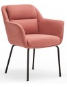 2 x Sadira spisebordsstole i metal og polyester H83 cm - Sort/Koralrød