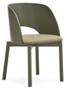 2 x Dam spisebordsstole i askfinér og polyester H78 cm - Olivengrøn