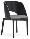 2 x Dam spisebordsstole i askfinér og polyester H78 cm - Sort/Grå