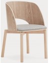 2 x Dam spisebordsstole i askfinér og polyester H78 cm - Natur/Grå