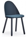2 x Uma spisebordsstole i askfinér og polyester H81 cm - Navyblå