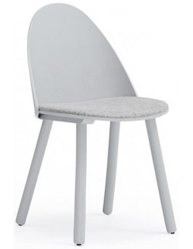 Billede af 2 x Uma spisebordsstole i askfinér og polyester H81 cm - Lysegrå