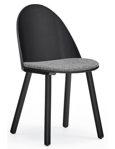 Se 2 x Uma spisebordsstole i askfinér og polyester H81 cm - Sort/Grå hos Lepong.dk