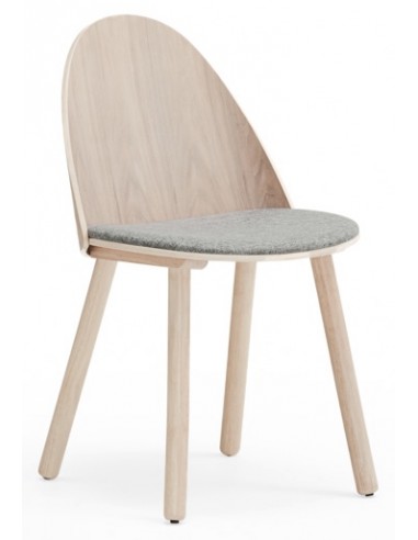Se 2 x Uma spisebordsstole i askfinér og polyester H81 cm - Natur/Grå hos Lepong.dk