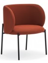Mogi lænestol i metal og genanvendt polyester H74 cm - Sort/Murstensrød