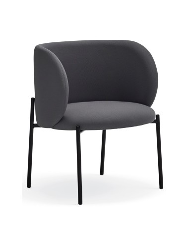 Se Mogi lænestol i metal og genanvendt polyester H74 cm - Sort/Mørkegrå hos Lepong.dk