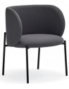 Mogi lænestol i metal og genanvendt polyester H74 cm - Sort/Mørkegrå