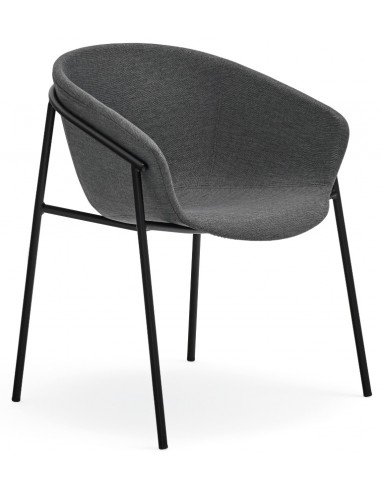 Billede af 2 x Hug spisebordsstole i metal og polyester H79 cm - Sort/Mørkegrå