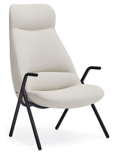 Billede af Dins lænestol i metal og polyester H114 cm - Sort/Creme