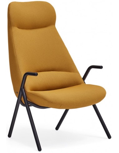 Billede af Dins lænestol i metal og polyester H114 cm - Sort/Sennepsgul