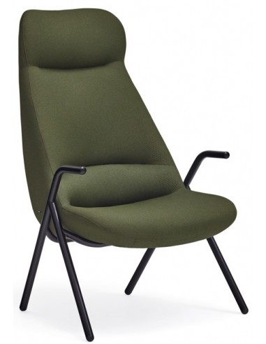 Billede af Dins lænestol i metal og polyester H114 cm - Sort/Mørkegrøn