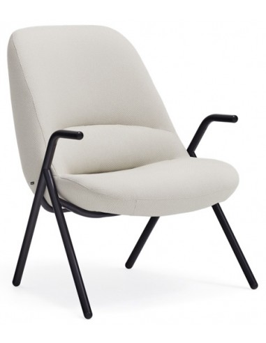 Billede af Dins lænestol i metal og polyester H90 cm - Sort/Creme