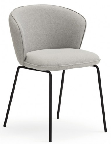 Se 2 x Add spisebordsstole i metal og polyester H77 cm - Sort/Lysegrå hos Lepong.dk