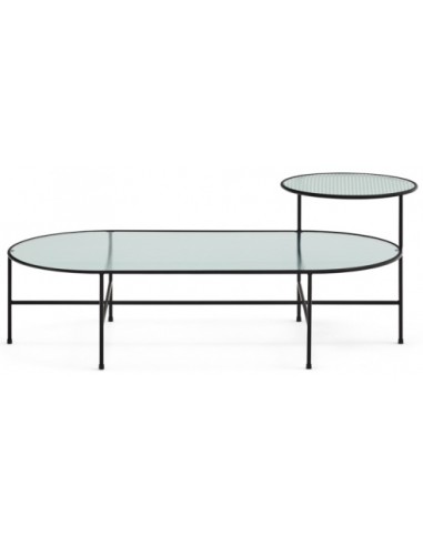 Se Nix sofabord i metal og glas 120 x 60 cm - Sort hos Lepong.dk