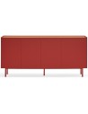 Arista sideboard i metal og mdf finér B165 cm - Mørkerød/Eg