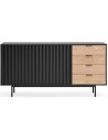 Sierra sideboard i metal og mdf finér B159 cm - Sort/Eg