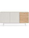 Sierra sideboard i metal og mdf finér B159 cm - Hvid/Eg