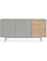 Sierra sideboard i metal og mdf finér B159 cm - Lysegrå/Eg