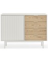 Sierra sideboard i metal og mdf finér B108 cm - Hvid/Eg