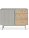 Sierra sideboard i metal og mdf finér B108 cm - Lysegrå/Eg