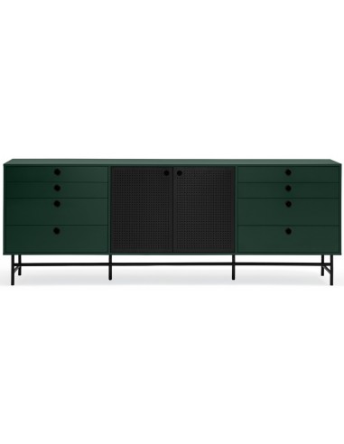 Se Punto sideboard i metal og mdf finér B212 cm - Sort/Mørkegrøn hos Lepong.dk