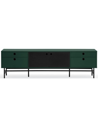 Se Punto Tvbord i metal og mdf finér B180 cm - Sort/Mørkegrøn hos Lepong.dk
