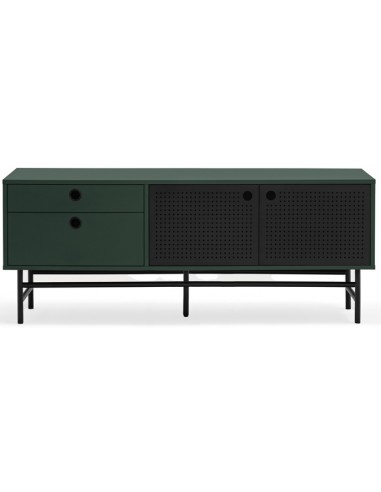 Se Punto Tvbord i metal og mdf finér B140 cm - Sort/Mørkegrøn hos Lepong.dk
