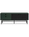 Punto Tvbord i metal og mdf finér B140 cm - Sort/Mørkegrøn