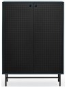 Punto highboard i metal og mdf finér H130 cm - Sort/Mørk gråblå