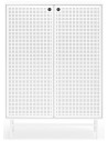 Punto highboard i metal og mdf finér H130 cm - Hvid/Hvid