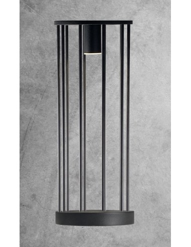 Se Hagi Bedlampe i stål og plexiglas H50 cm 1 x GU10 - Antracit hos Lepong.dk