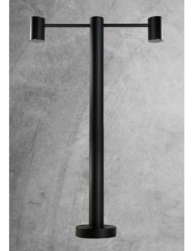 Se Niseko Bedlampe i aluminium og plexiglas H80 cm 2 x GU10 - Antracit hos Lepong.dk