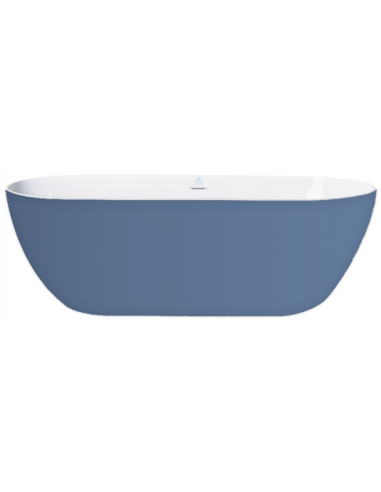 Billede af FINE Fritstående badekar 150 x 75 cm Akryl - Hvid/Støvet blå