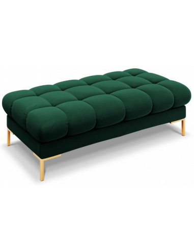 Billede af Mamaia puf til sofa i velour 133 x 62 cm - Guld/Flaskegrøn