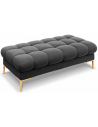 Mamaia puf til sofa i velour 133 x 62 cm - Guld/Mørkegrå