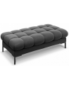 Mamaia puf til sofa i velour 133 x 62 cm - Sort/Mørkegrå