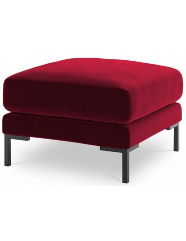 Billede af Jade puf til sofa i velour 65 x 65 cm - Sort/Rød